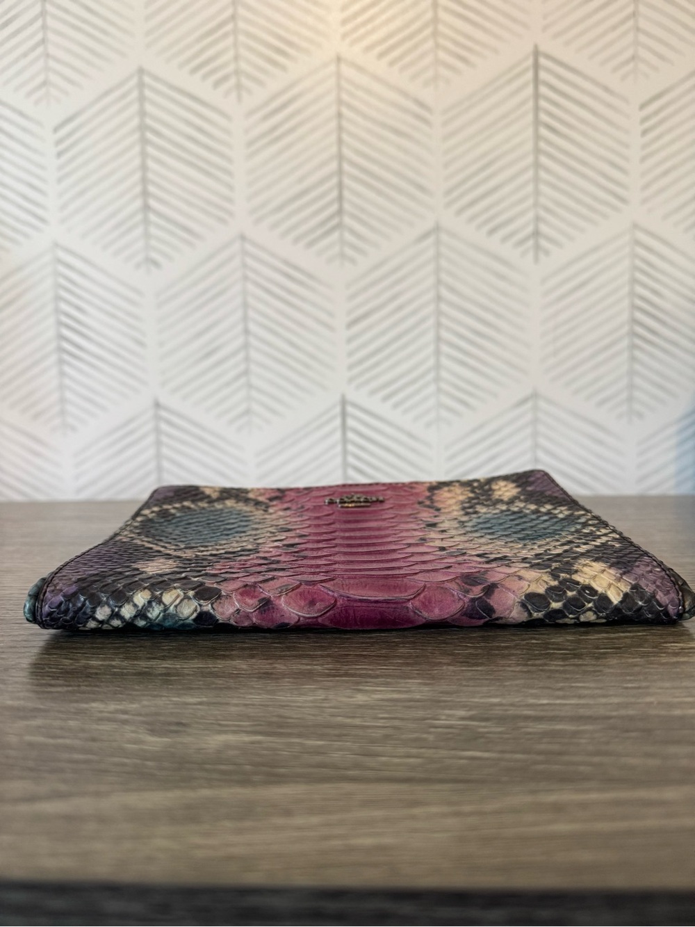 Coach Embossed Python Double-Zip Multicolor Crossbody Bag - Picture 5 of 8